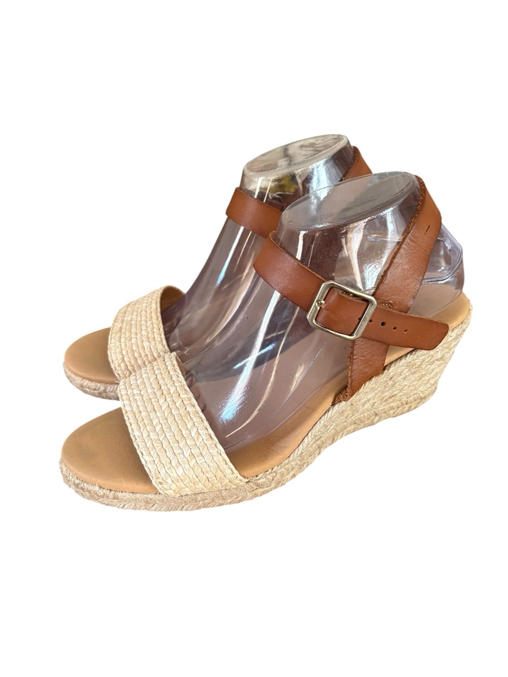 Paseart Made in Spain Leather and Jute Espadrilles  Anklestrap  EuroSummer Sz 40